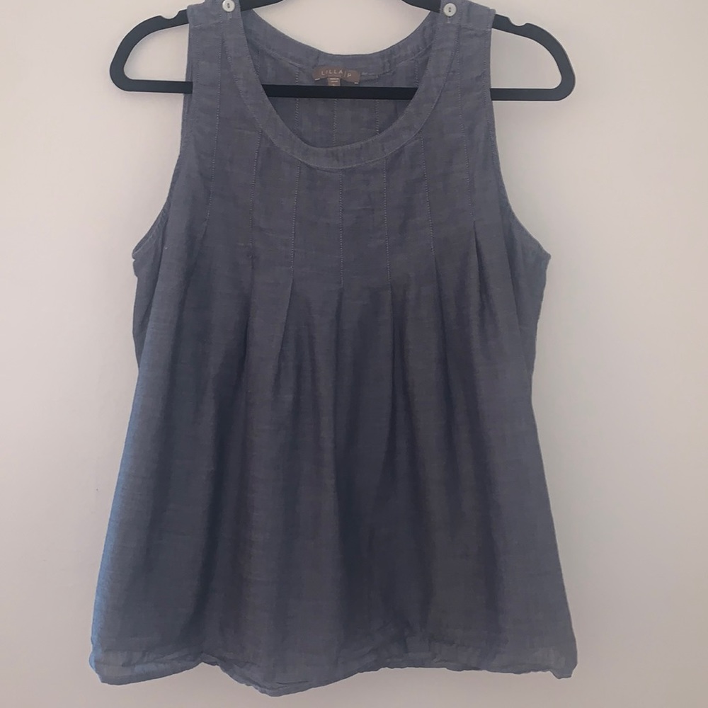Lilla P Heather Navy Sleeveless Top Size XL